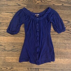 Bobbi Deep Blue cotton Blouse